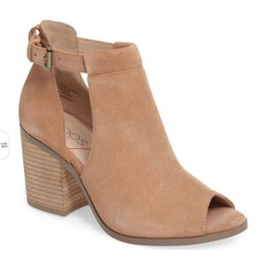 Sole Society Ferris Suede Peep Toe Block Heels Size 8.5